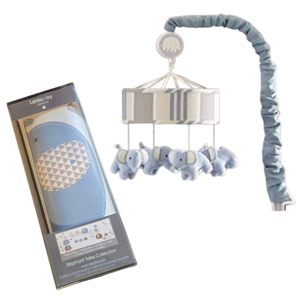 LAMBS‎ & IVY Elephant Tales Collection Musical Mobile & Wall Aplique